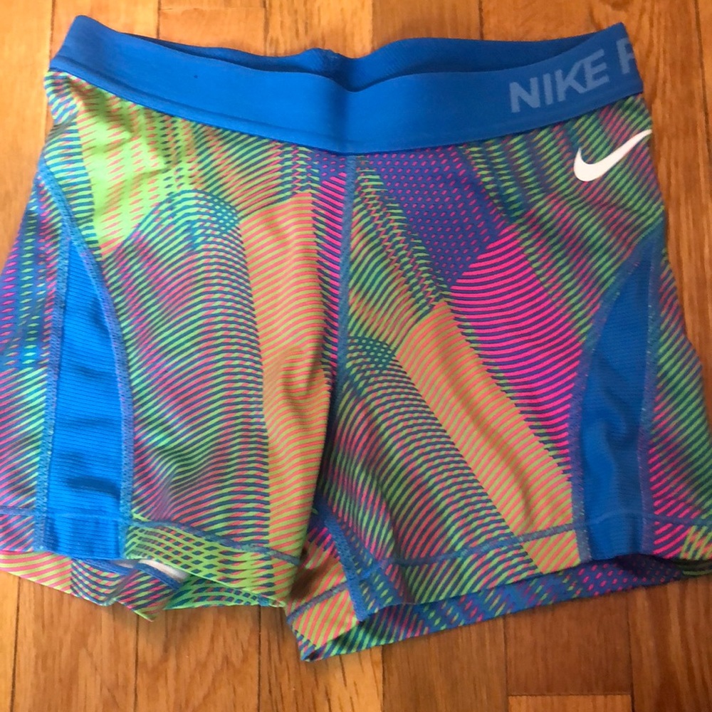 Multicolor Nike pro shorts